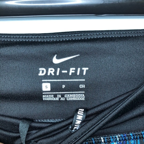 Nike Dri-Fit Running Blue & Black Capris Size Small - Picture 10 of 10